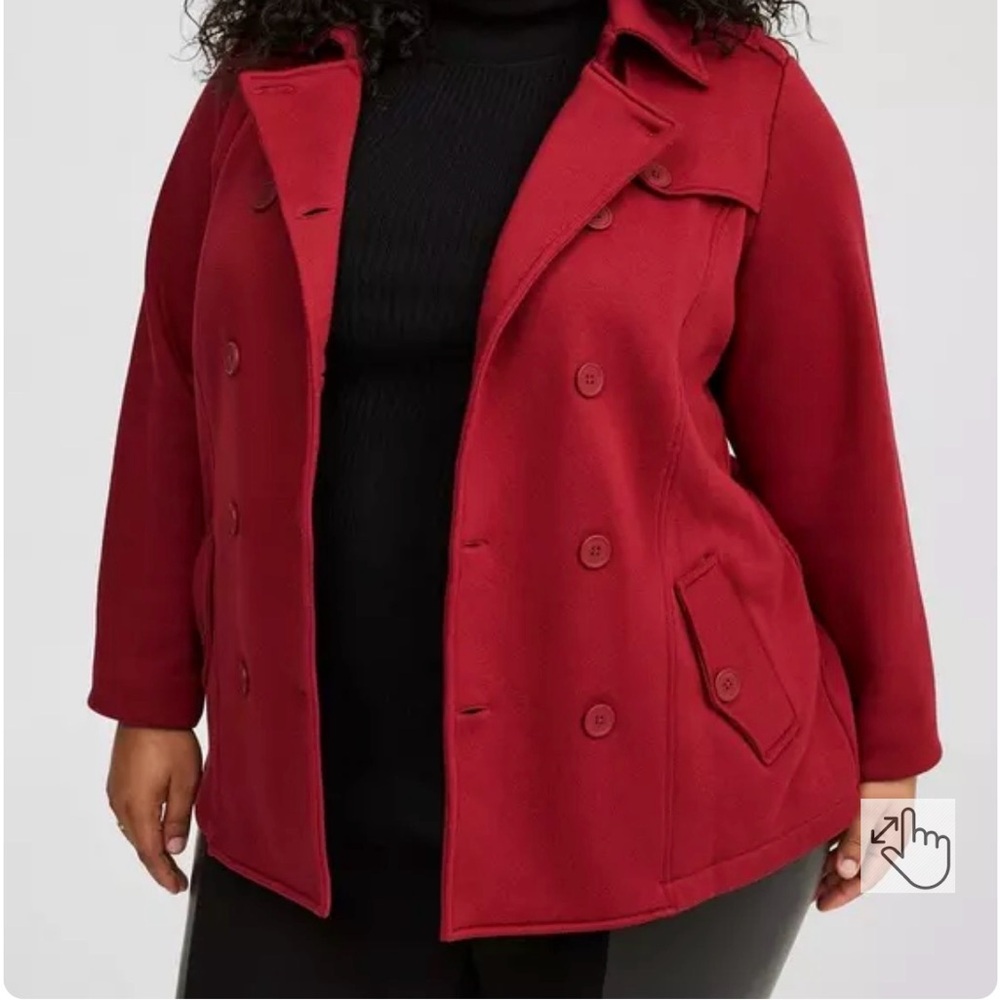 Torrid Women's Burgundy Pea Coat